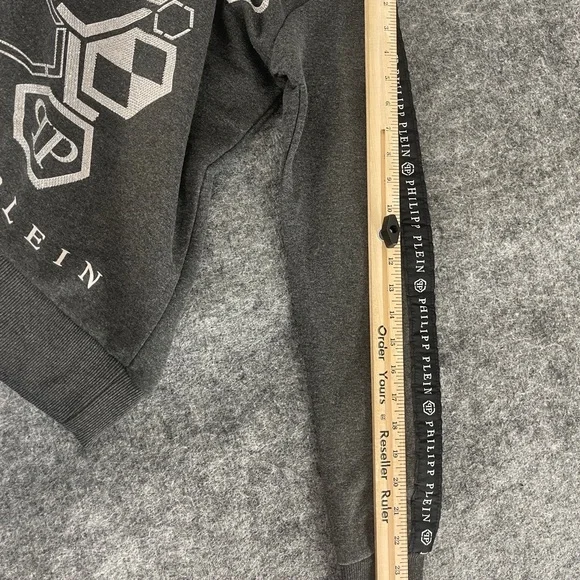 Philipp Plein Womens Sweater Small Skull Beaded Sweatshirt Pullover Gray N91 - Picture 8 of 8